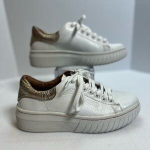 Sofft Parkyn Leather Sneakers White & Metallic 7